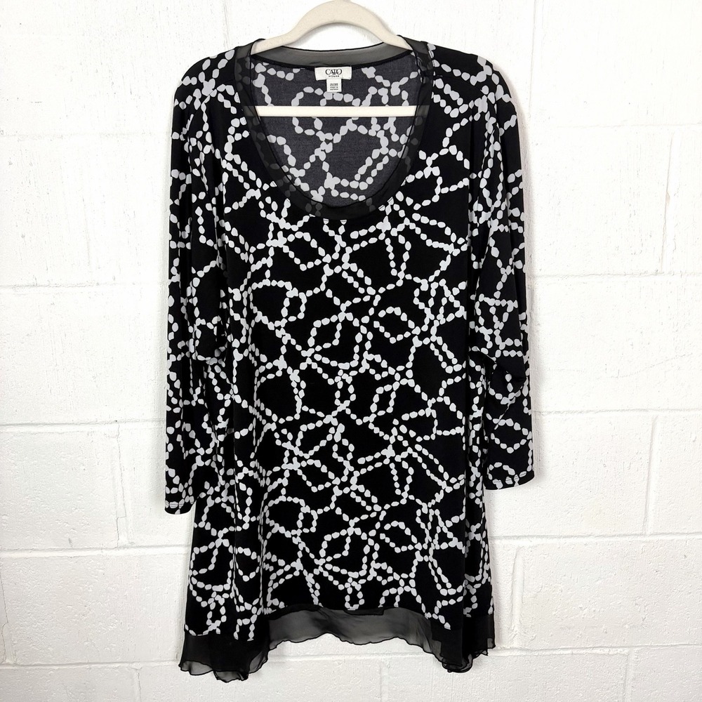 Cato Dress Scoop Neck Asymmetric Hem Sheer Details Office Wedding Artsy 26/28W‎